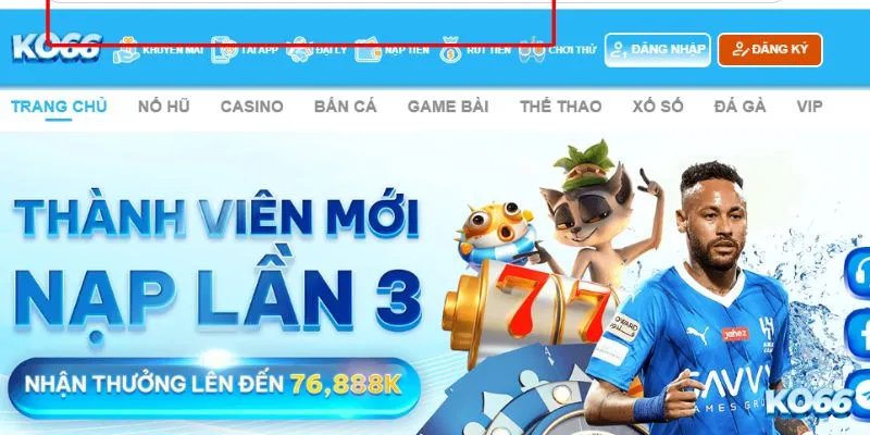 Truy cập link vào nhà cái Ko66 chuẩn để cá cược