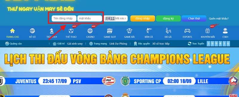 Các thông tin cần điền khi đăng nhập Ko66