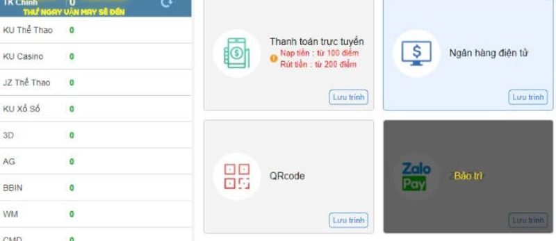 Điều kiện nạp tiền Ko66